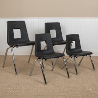 Flash Furniture ADV-SSC-12BLK Advantage Black Student Stack School Chair - 12-inch